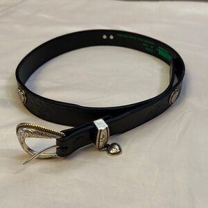 Resistol Full-Grain Leather Belt with Embossed Hearts – Like New, Western Style